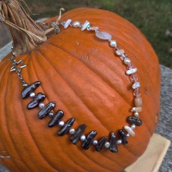Cinderella Necklace in Freshwater Pearls and Crystals