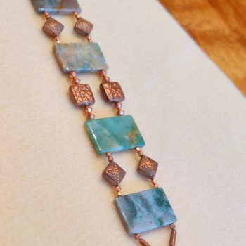 Woodland Bracelet of Greens and Coppers and Agates